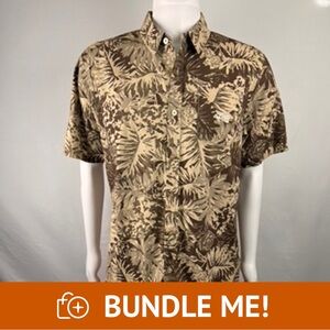 LRG Lifted Research Group Short Sleeve Button-Up Shirt - Tropical Print, Size L